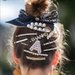 5 pieces Stylish Faux Pearl Gold Metal Hairpin Hair clips set